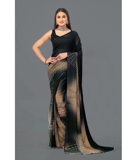 LEELAVATI - Black Georgette Saree With Blouse Piece ( Pack of 1 ) - Black