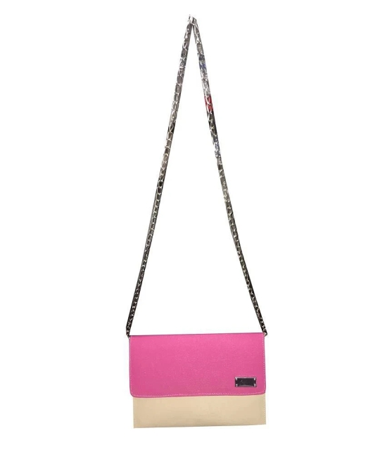 Apnav Pink-Cream Clutch with Sling