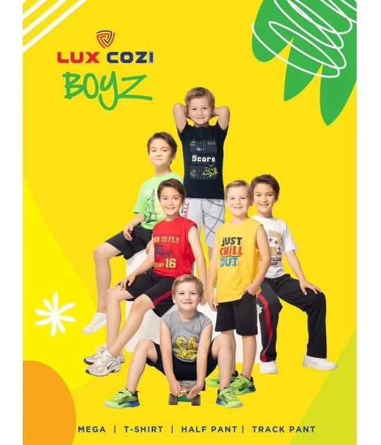 Lux Cozi - Yellow Cotton Boys T-Shirt ( Pack of 1 ) - None