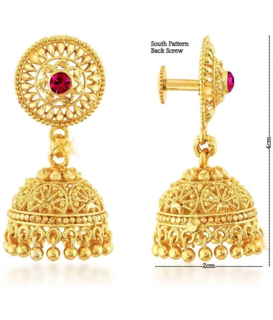 VIVASTRI Golden Jhumki Earrings ( Pack of 1 ) - Golden