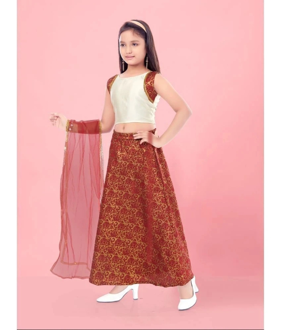 Aarika Off White Silk Girls Lehenga Choli Set ( Pack of 1 ) - None