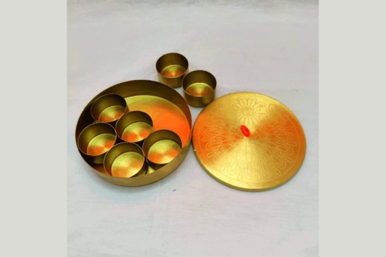 Brass Masala Spices Box-8 Inches