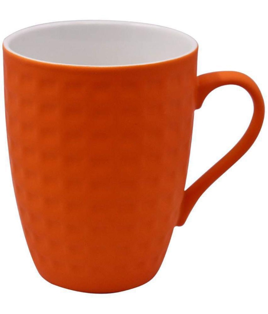 Kookee - Orange Ceramic Coffee Mug ( Pack of 1 ) - Orange