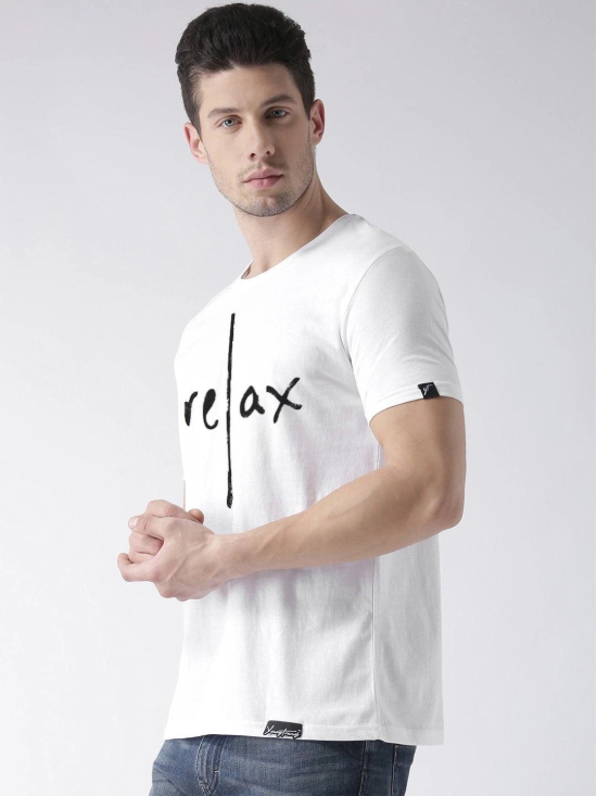 Young Trendz Bio-Wash Cotton Half Sleeve RELAX Graphic Printed WHITE T-Shirt-WHITE / Medium / 100% Bio Wash Cotton