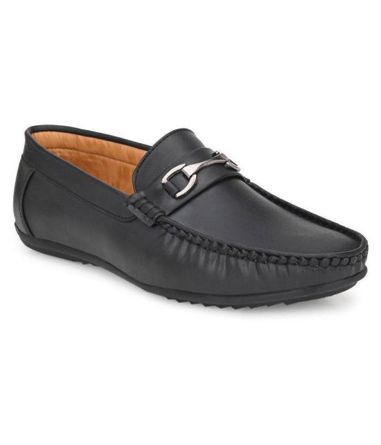 Leeport - Black Mens Horsebit loafers - 7