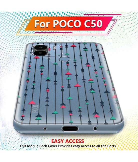 NBOX - Multicolor Silicon Printed Back Cover Compatible For POCO C50 ( Pack of 1 )