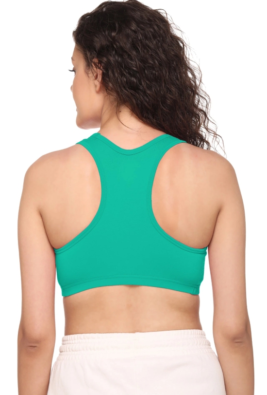 Sona Women Everyday Full Coverage Non padded Plus Size Stylish Racer back Sports Bra 012-Green-XL / GREEN / Cotton