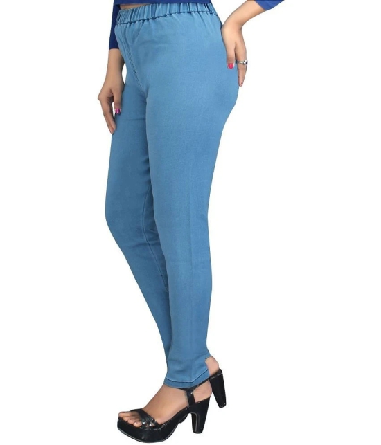 AngelFab - Denim Regular Fit Light Blue Womens Jeggings ( Pack of 1 ) - None