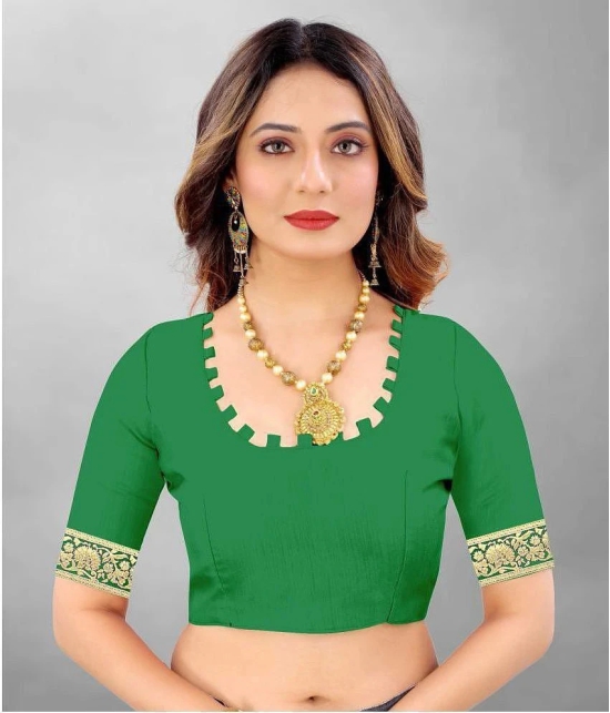 Gazal Fashions - Light Green Banarasi Silk Saree With Blouse Piece ( Pack of 1 ) - Light Green