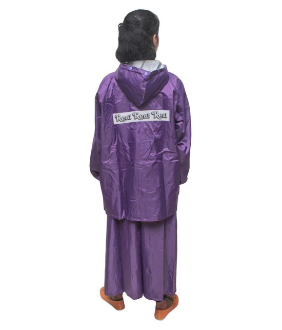 Goodluck Nylon Raincoat Set - Purple - XL