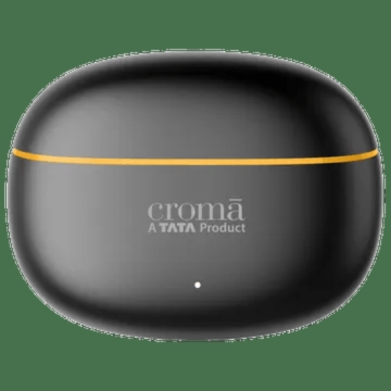 Croma TWS Earbuds with Environmental Noise Cancellation (Water Resistant, Dual Device Pairing, Black)