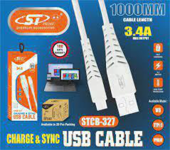 ST 10pcs Micro 3.4amp Charging Cable STCB327