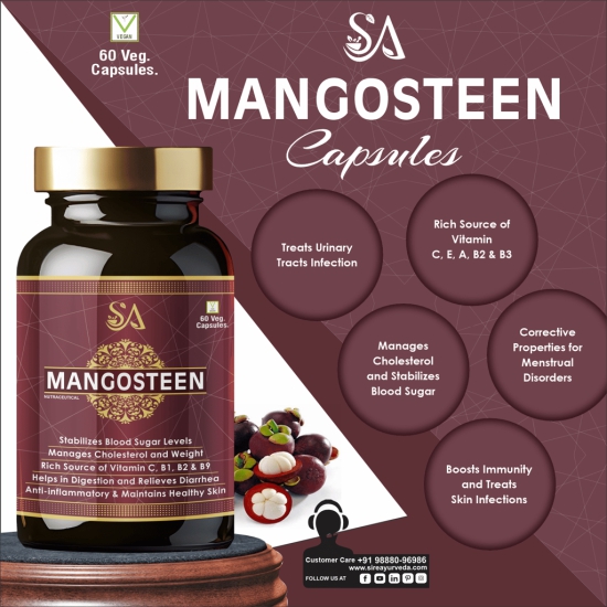 MANGOSTEEN(Good For Body Detoxifier, Immunity Booster, Joint Pain Relief Restful Sleep, 60 Veg Capsules)