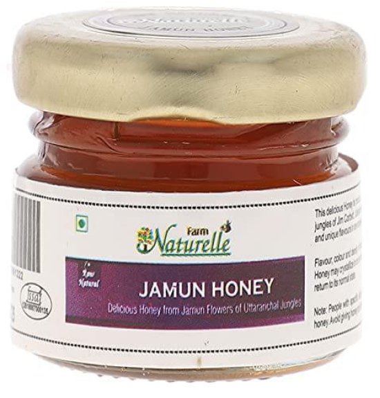 Farm Naturelle-Pack of 6x40Gms Forest Flower Honey/Jungle Honey, Jamun Honey, Acacia Honey, Litchi Honey, Wild Berry/Sidr Honey, Eucalyptus Honey