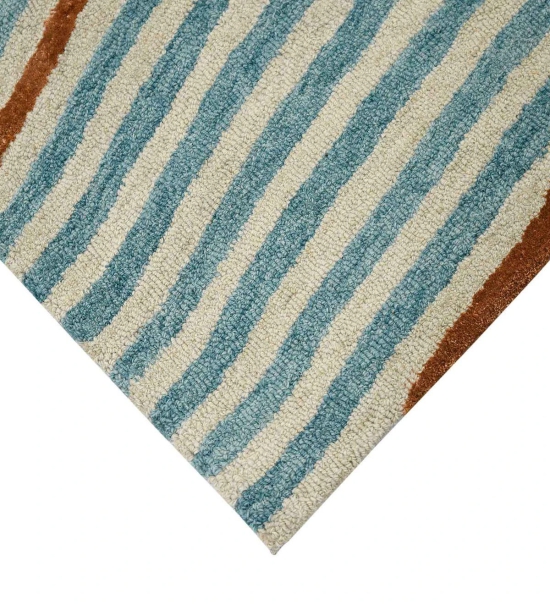 Hand Tufted Canyan Sky  Blue Color Carpet-4x6 / Sky Blue