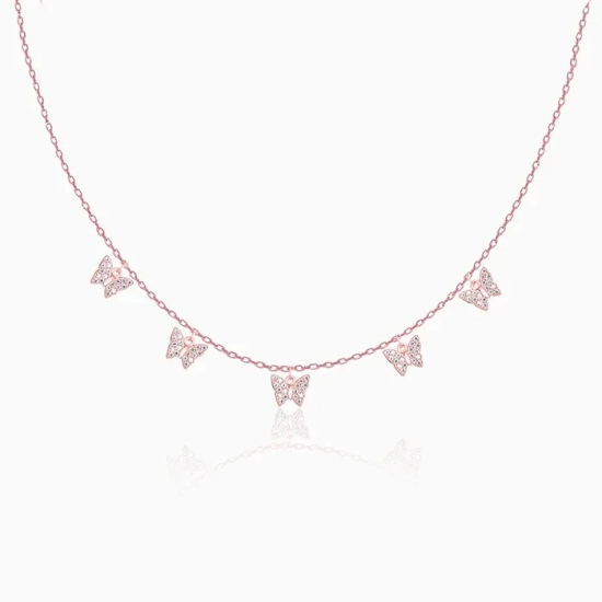 Anushka Sharma Rose Gold Wavering Wings Butterfly Necklace