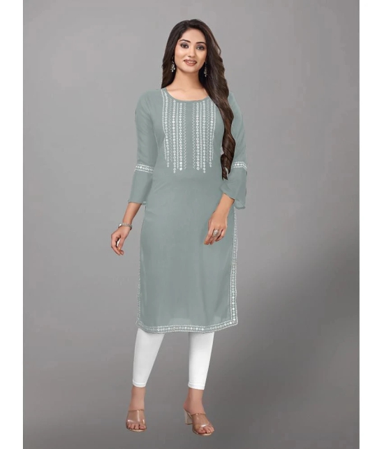 Kapadia - Grey Rayon Womens Straight Kurti ( Pack of 1 ) - None