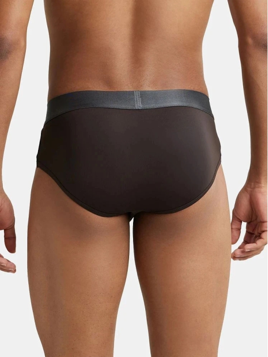 Jockey IC27 Men Tactel Microfiber Elastane Solid Brief with Moisture Move Properties - Brown - None