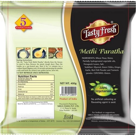 Tasty Fresh Methi Paratha, 400 Gm