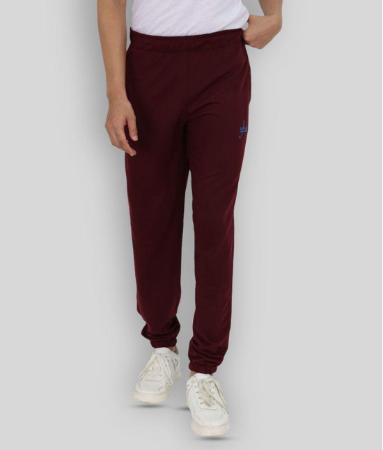 YHA - Maroon Cotton Blend Mens Joggers ( Pack of 1 ) - None