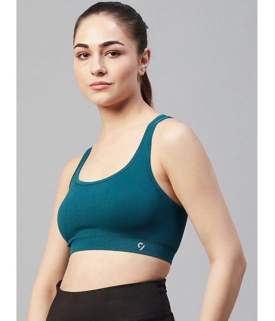 C9 Airwear - Blue Nylon Removable Padding Womens Sports Bra ( Pack of 1 ) - None