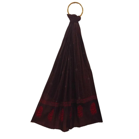 Maroon  Printed Cotton Dupatta