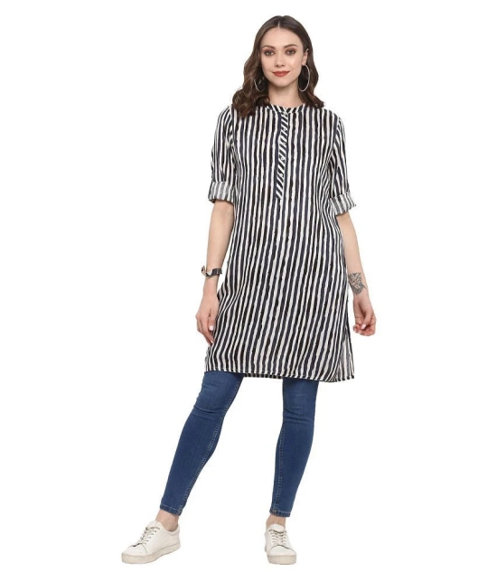 Antaran Grey Cotton Straight Kurti - M