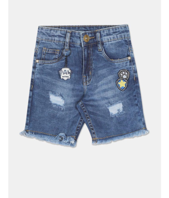 Boys Blue Mid Rise Denim Shorts - None