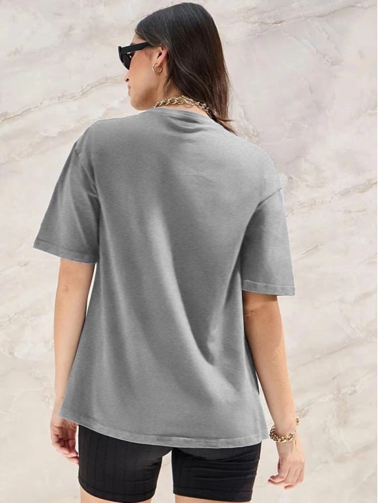 Leotude Grey Cotton Blend Womens T-Shirt ( Pack of 1 ) - None