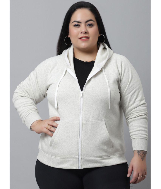 Rute Fleece White Hooded Sweatshirt - None