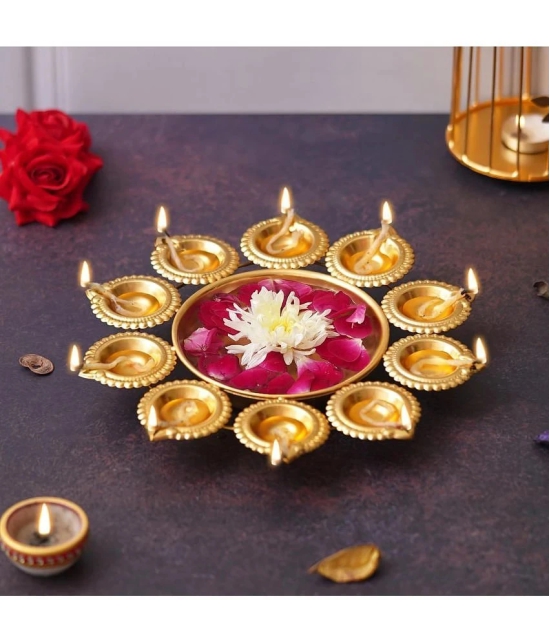 JaipurCrafts Gold Iron Diwali Diya