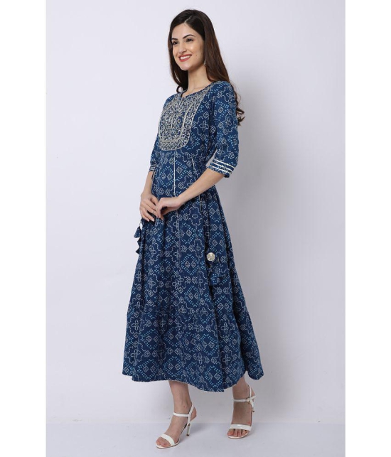 Rajnandini - Blue 100% Cotton Women's Anarkali Kurti ( Pack of 1 ) - None