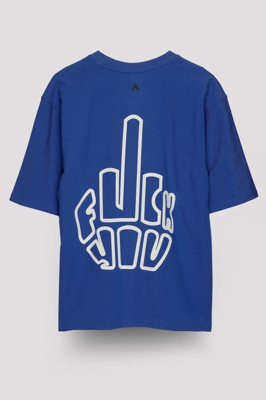 FU*K U UNISEX OVERSIZED T-SHIRT- BLUE-L