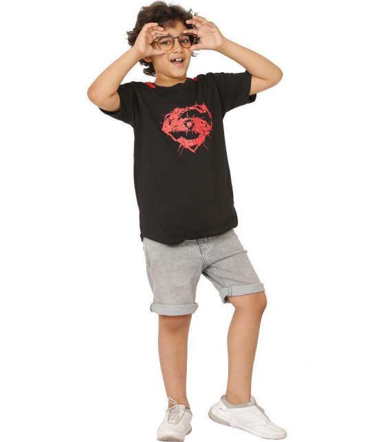 SmartRAHO - Black Cotton Boy's T-Shirt ( Pack of 1 ) - None