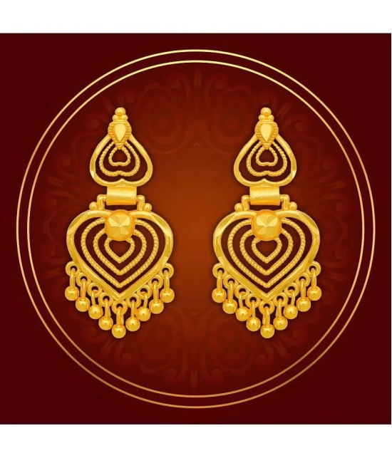 LUV FASHION Golden Jhumki Earrings ( Pack of 1 ) - Golden