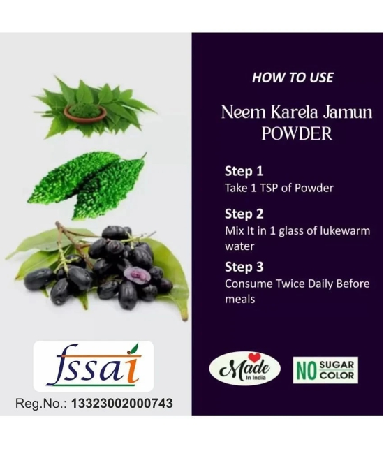 YOGAGURU MANTR Neem Karela Jamun Powder for Maintaining Blood Sugar Levels 200GM