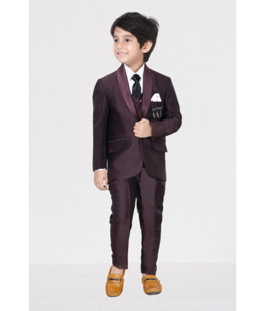 DKGF Fashion - Wine Polyester Boys Suit ( Pack of 1 ) - None