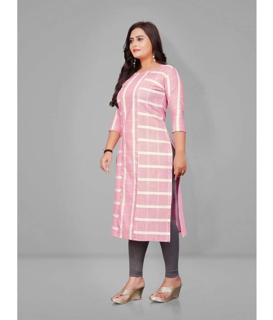 Parastri - Pink Cotton Womens Straight Kurti ( Pack of 1 ) - None