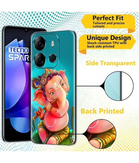 NBOX - Multicolor Silicon Printed Back Cover Compatible For Tecno Spark Go 2023 ( Pack of 1 )