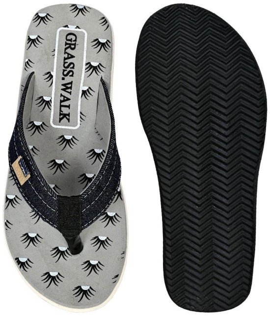 GRASS WALK Grey Mens Thong Flip Flop - None