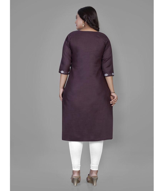 RIAANA Cotton Blend Printed Straight Womens Kurti - Purple ( Pack of 1 ) - None