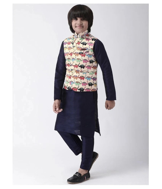 3Pc Kurta Pyjama and Waistcoat - None