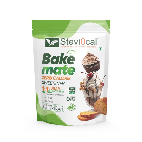 Stevi0cal Bake Mate Stevia Sweetener |1:1 Sugar Replacer | Zero Sugar | Natural Sugar Substitute | Ultra Low GI-Diabetic Friendly | Tastes Just Like Sugar| 350 g Pack