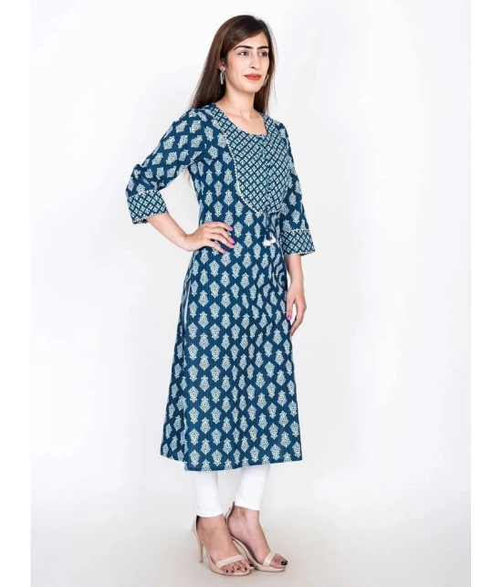 Swasti - Blue Cotton Womens Straight Kurti ( Pack of 1 ) - None