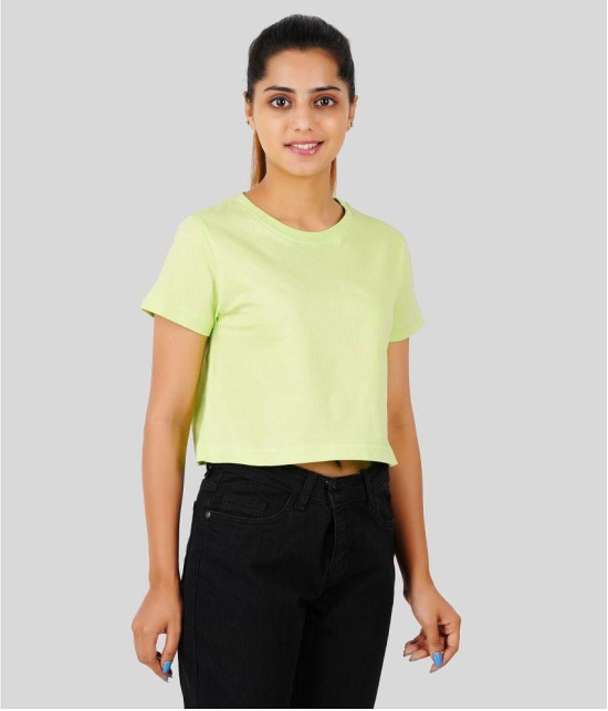 ferocious - Mint Green Cotton Women's Crop Top ( Pack of 1 ) - None