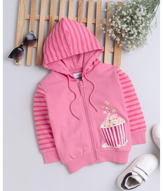 BUMZEE Pink Girls Full Sleeves Hooded Sweatshirt Age - 18-24 Months - None