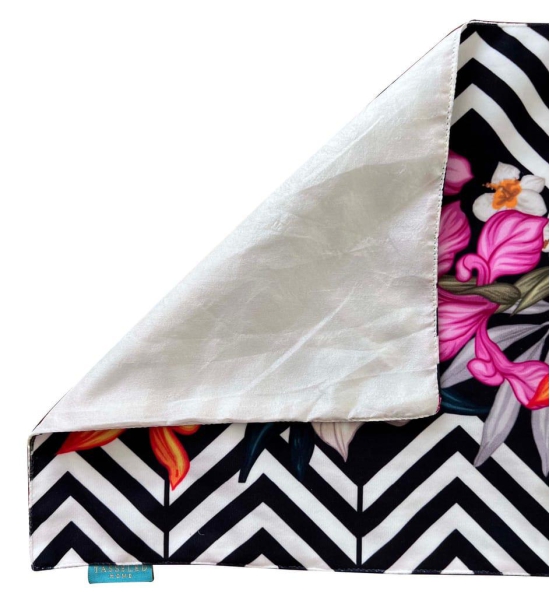 Chevron Flowers Table Runner (13in x 58in or 13in x 72in)