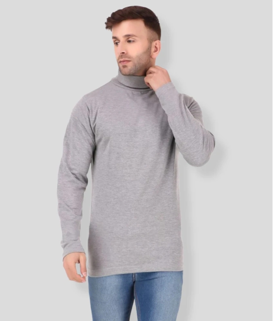 Uzarus Grey Cotton Blend Solids T-Shirt Single Pack - None