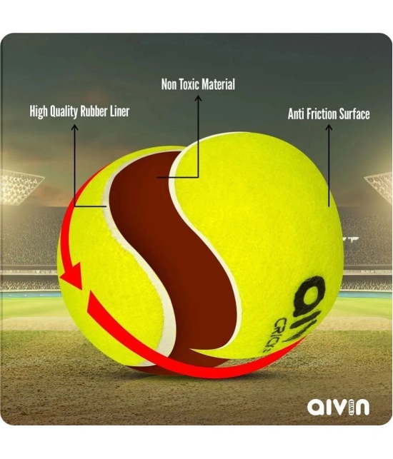 Aivin Green Rubber Cricket Ball ( Pack of 3 ) - M(Youth)