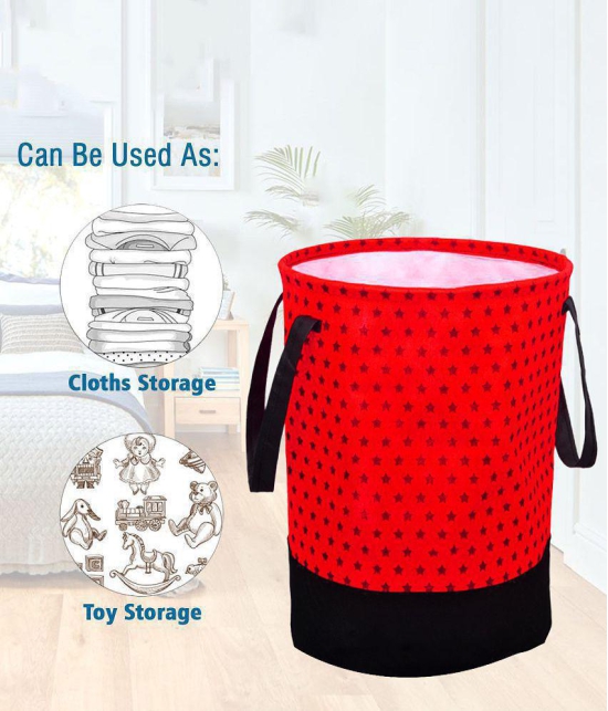 HOMETALES 45 L capacity Laundry Bag,Red (1U)